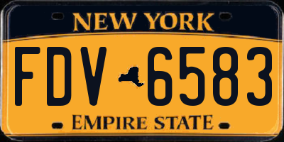 NY license plate FDV6583