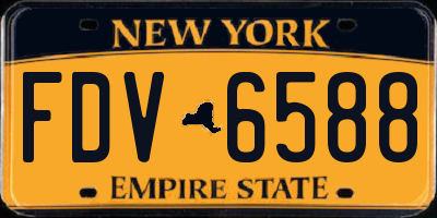 NY license plate FDV6588
