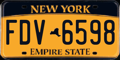 NY license plate FDV6598