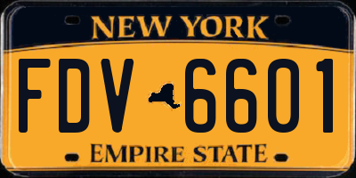 NY license plate FDV6601