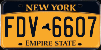 NY license plate FDV6607