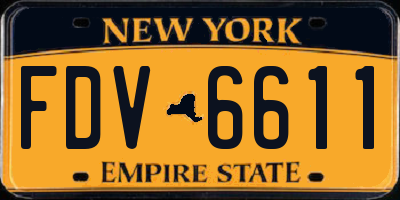 NY license plate FDV6611