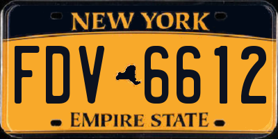 NY license plate FDV6612