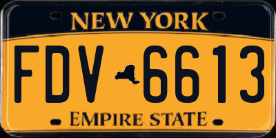 NY license plate FDV6613