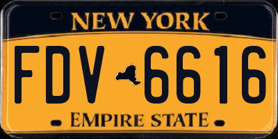 NY license plate FDV6616