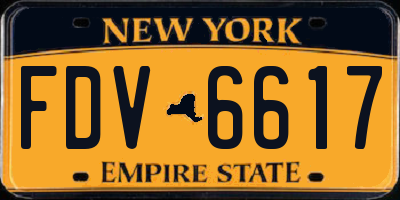 NY license plate FDV6617