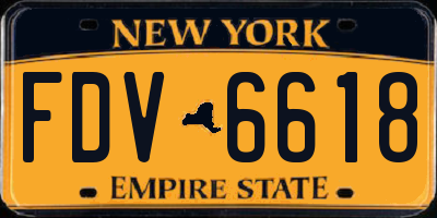 NY license plate FDV6618