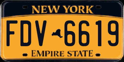 NY license plate FDV6619