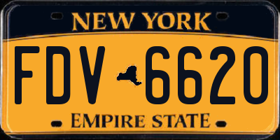 NY license plate FDV6620