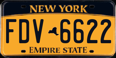NY license plate FDV6622