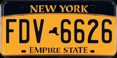 NY license plate FDV6626