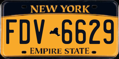 NY license plate FDV6629