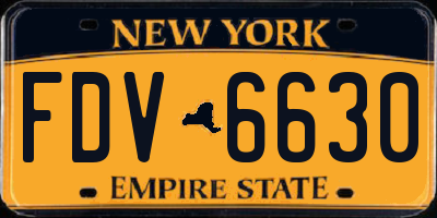 NY license plate FDV6630