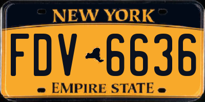 NY license plate FDV6636
