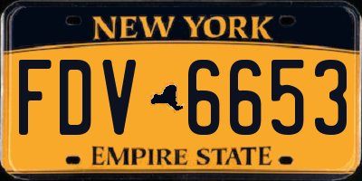NY license plate FDV6653