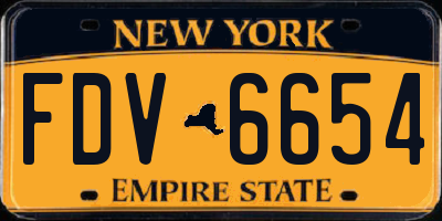 NY license plate FDV6654