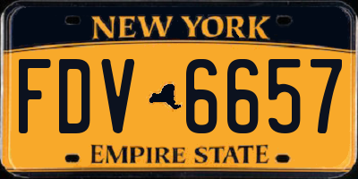 NY license plate FDV6657
