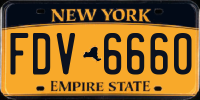 NY license plate FDV6660