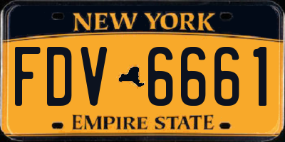 NY license plate FDV6661