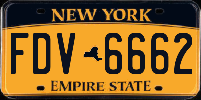 NY license plate FDV6662