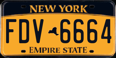 NY license plate FDV6664