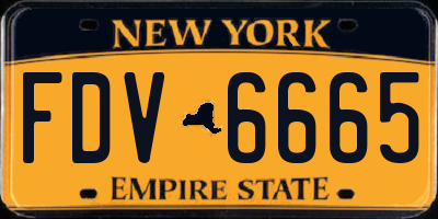 NY license plate FDV6665