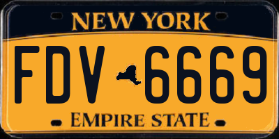 NY license plate FDV6669