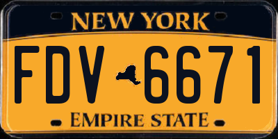 NY license plate FDV6671