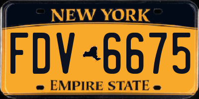 NY license plate FDV6675