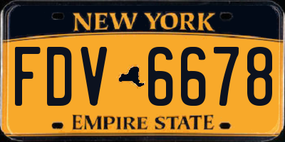 NY license plate FDV6678