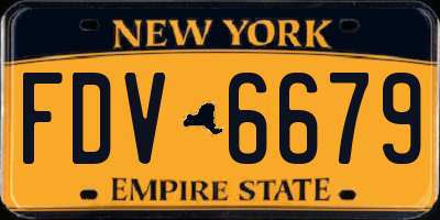NY license plate FDV6679