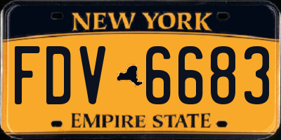 NY license plate FDV6683