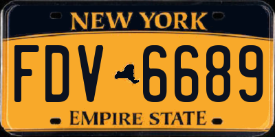 NY license plate FDV6689