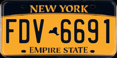 NY license plate FDV6691