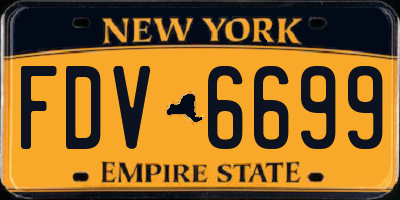 NY license plate FDV6699
