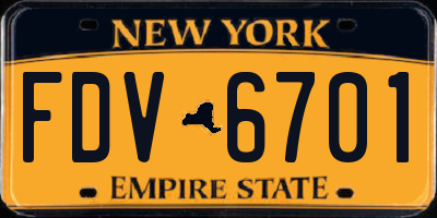 NY license plate FDV6701