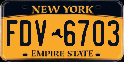 NY license plate FDV6703
