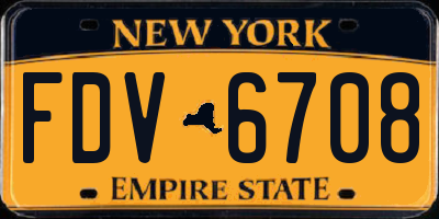 NY license plate FDV6708