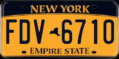 NY license plate FDV6710