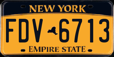 NY license plate FDV6713