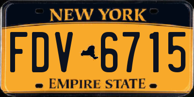 NY license plate FDV6715