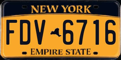 NY license plate FDV6716