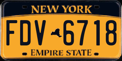 NY license plate FDV6718