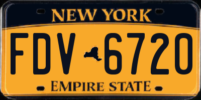 NY license plate FDV6720