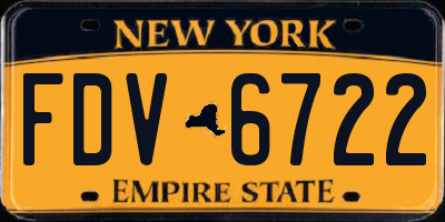 NY license plate FDV6722