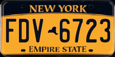 NY license plate FDV6723
