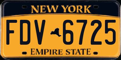 NY license plate FDV6725
