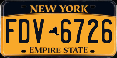 NY license plate FDV6726