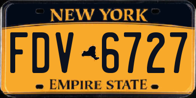 NY license plate FDV6727