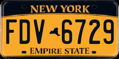 NY license plate FDV6729
